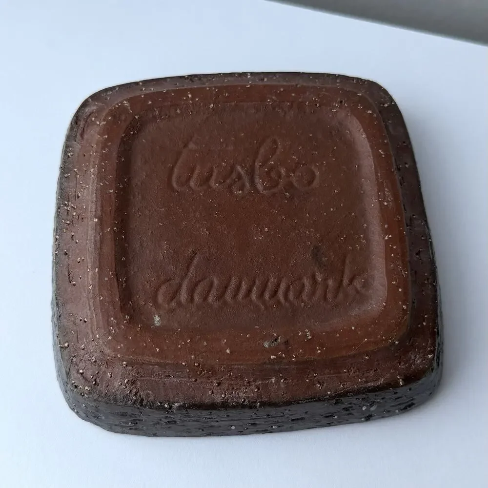 Tusbo Denmark Tiny Brutalist Stoneware Dish by Jytte Trebbien and Harry Nielsen